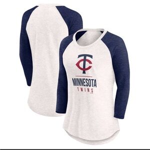 MLB Minnesota Twins Women's White 3/4
Sleeve Fashion T-Shirt